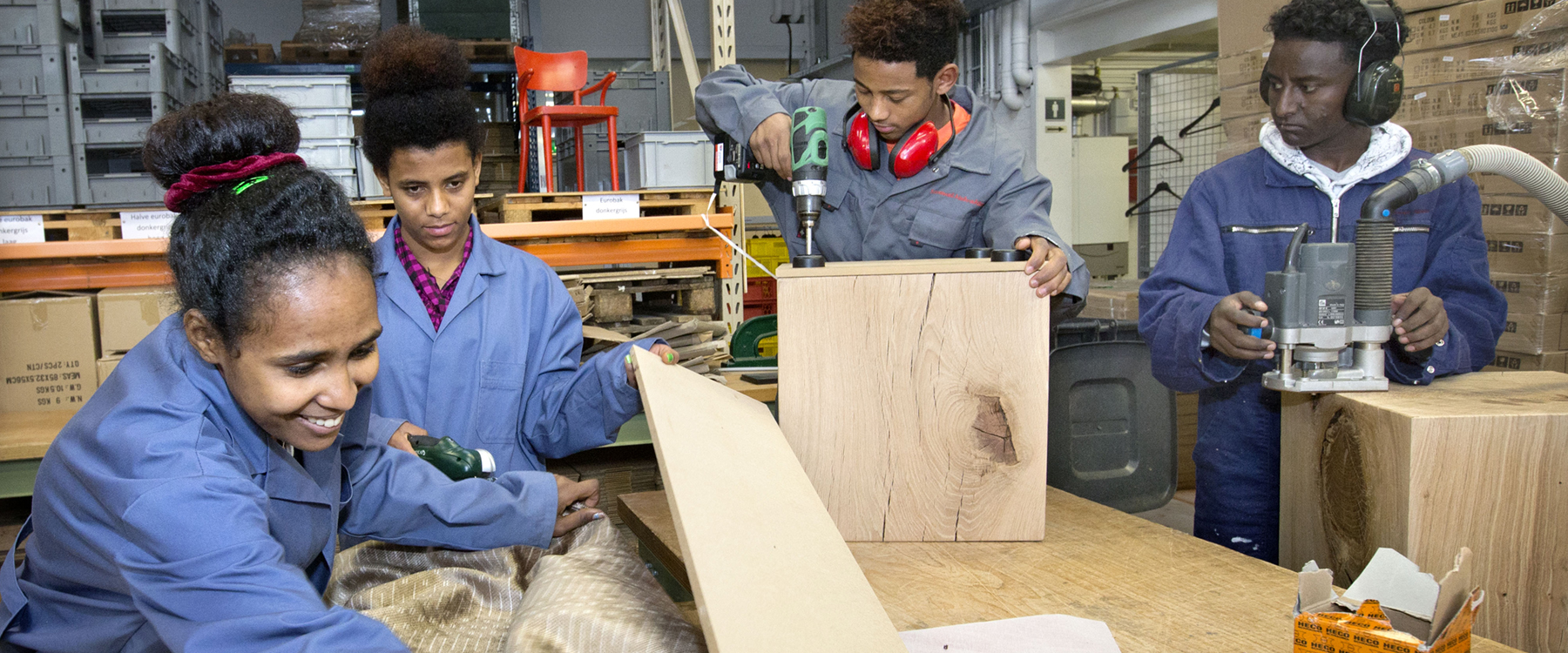 Eritrese jongeren, leerwerkplaats Praktijkschool Breda. | Foto: Joyce van Belkom | Hollands Hoogte, 2016