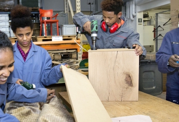 Eritrese jongeren, leerwerkplaats Praktijkschool Breda. | Foto: Joyce van Belkom | Hollands Hoogte, 2016